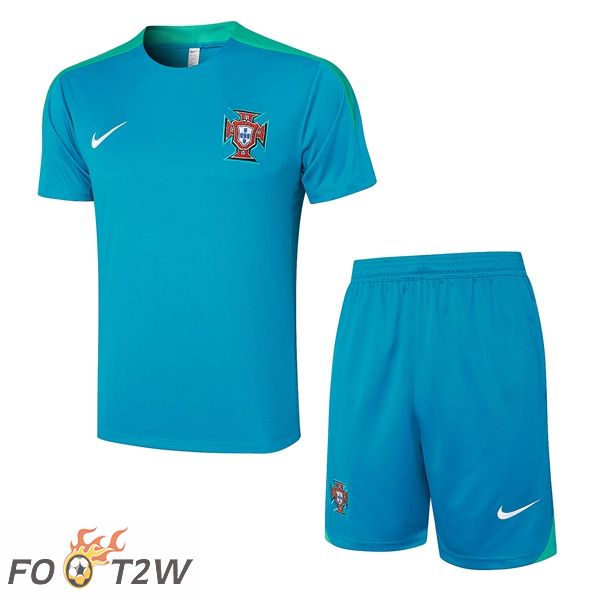 Ensemble Training T-Shirts Portugal + Shorts Bleu 2024/2025