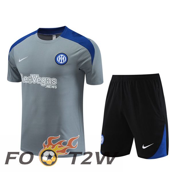 Ensemble Training T-Shirts Inter Milan + Shorts Gris 2024/2025