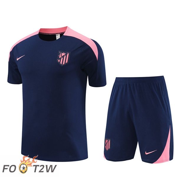 Ensemble Training T-Shirts Atletico Madrid + Shorts Bleu Royal 2024/2025