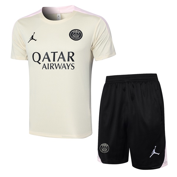 Ensemble Training T-Shirts Paris PSG + Shorts Jaune 2024/2025