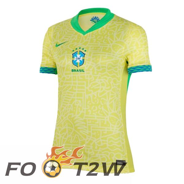 Maillot Equipe Bresil Femme Domicile Jaune 2024/2025