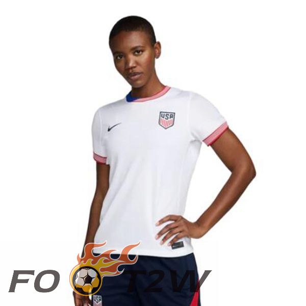 Maillot Equipe Etats-Unis Femme Domicile Blanc 2024/2025