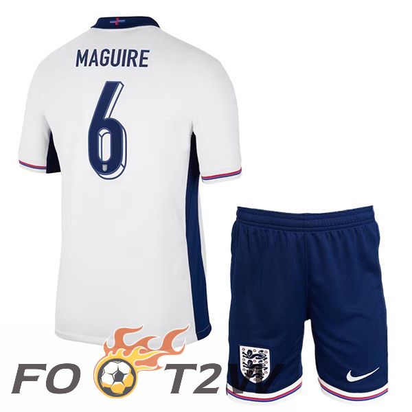 Maillot Equipe Angleterre (Maguire 6) Enfant Domicile Blanc 2024/2025