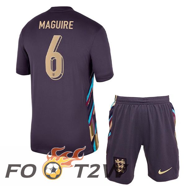 Maillot Equipe Angleterre (Maguire 6) Enfant Exterieur Pourpre 2024/2025