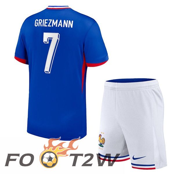 Maillot Equipe France (GRIEZMANN 7) Enfant Domicile Bleu 2024/2025