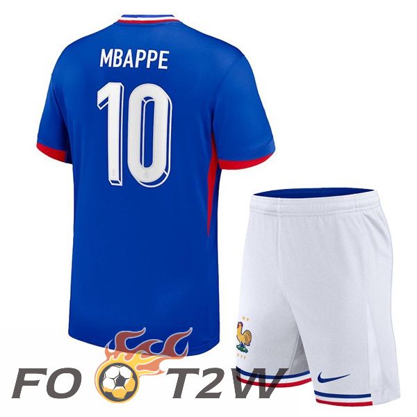 Maillot Equipe France (MBAPPE 10) Enfant Domicile Bleu 2024/2025