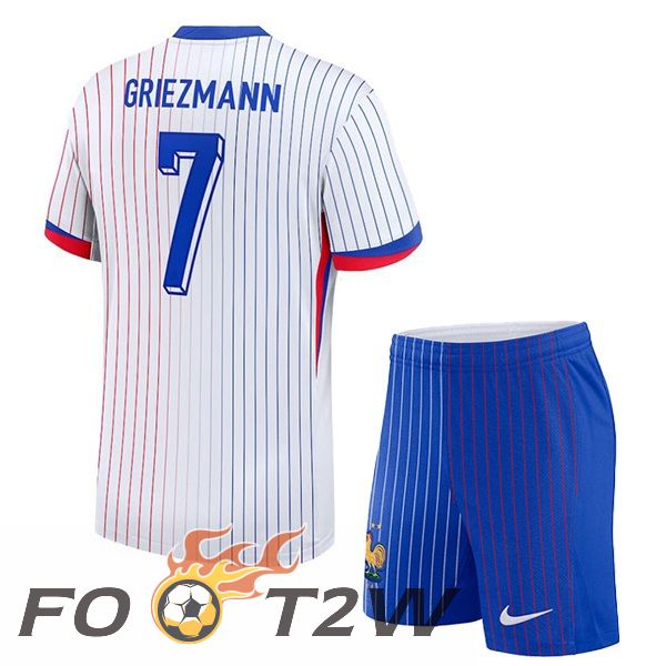 Maillot Equipe France (GRIEZMANN 7) Enfant Exterieur Blanc 2024/2025