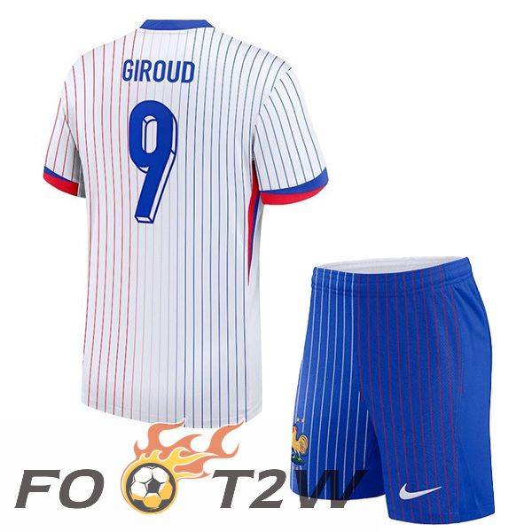 Maillot Equipe France (Giroud 9) Enfant Exterieur Blanc 2024/2025