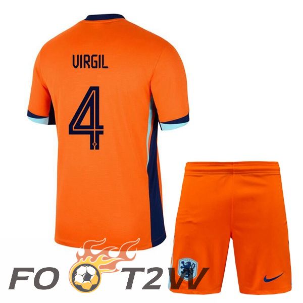 Maillot Equipe Pays-Bas (VIRGIL 4) Enfant Domicile Orange 2024/2025