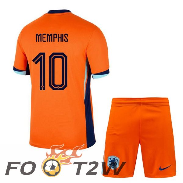 Maillot Equipe Pays-Bas (MEMPHIS 10) Enfant Domicile Orange 2024/2025