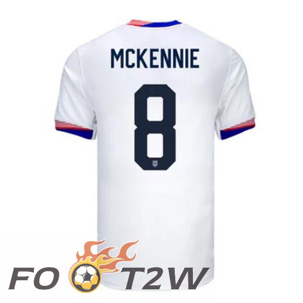 Maillot Equipe Etats-Unis (McKennie 8) Domicile Blanc 2024/2025