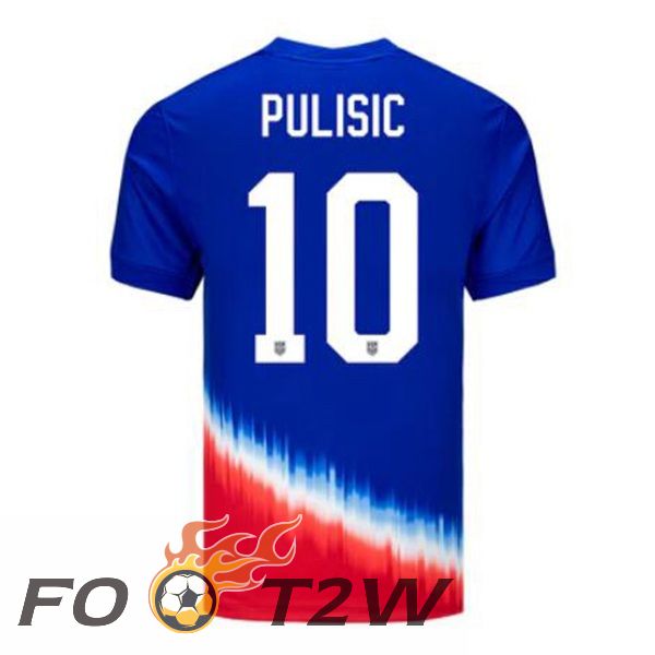 Maillot Equipe Etats-Unis (Pulisic 10) Exterieur Bleu 2024/2025