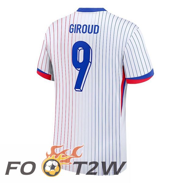 Maillot Equipe France (Giroud 9) Exterieur Blanc 2024/2025