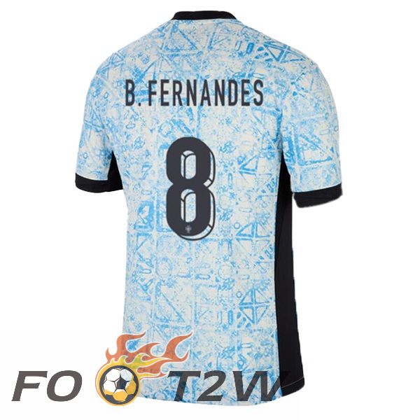 Maillot Equipe Portugal (B. FERNANDES 8) Exterieur Bleu Blanc 2024/2025