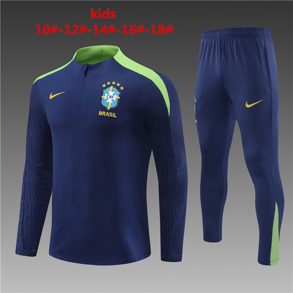 Ensemble Survetement De Foot Bresil Enfant Bleu Royal 2024/2025