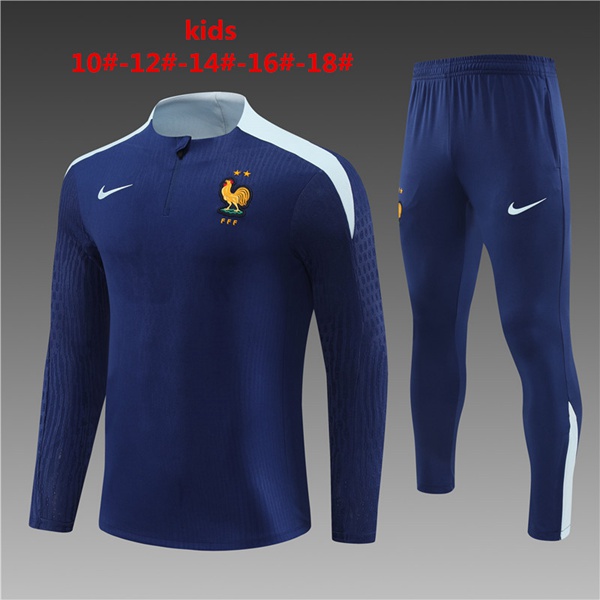 Ensemble Survetement De Foot France Enfant Bleu Royal 2024/2025