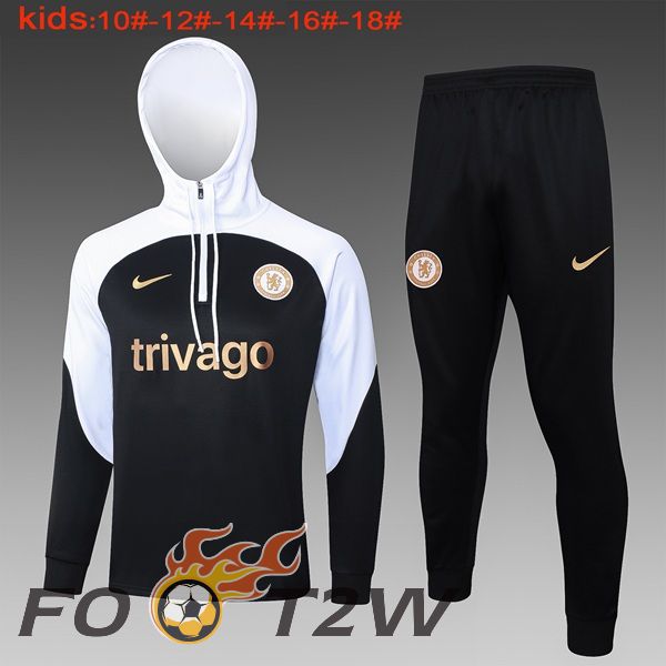 Survetement Veste A Capuche FC Chelsea Enfant Noir 2024/2025