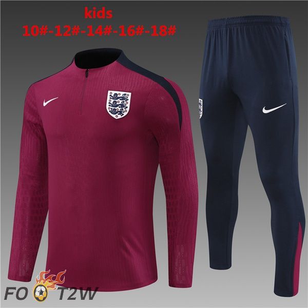 Ensemble Survetement De Foot Angleterre Enfant Rouge 2024/2025