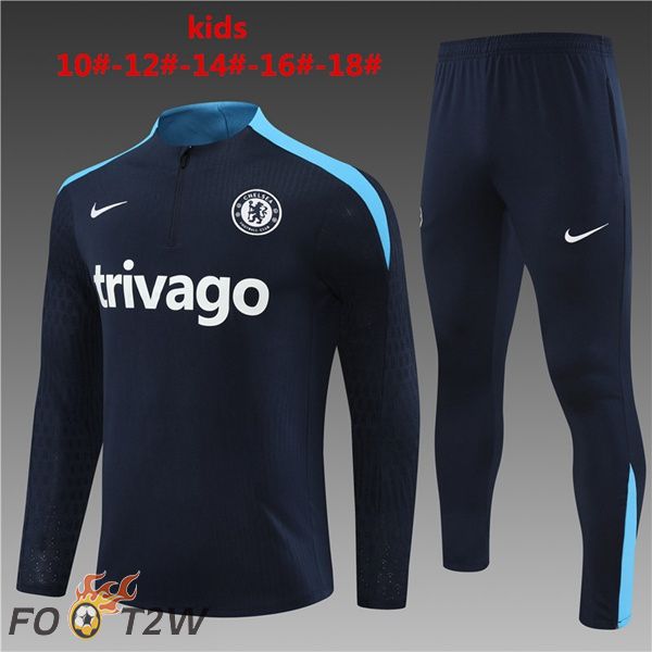 Ensemble Survetement De Foot FC Chelsea Enfant Bleu Royal 2024/2025