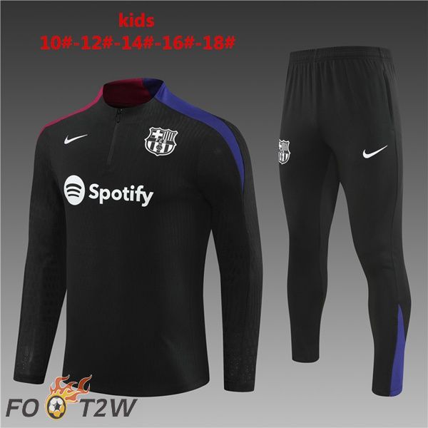 Ensemble Survetement De Foot FC Barcelone Enfant Noir 2024/2025