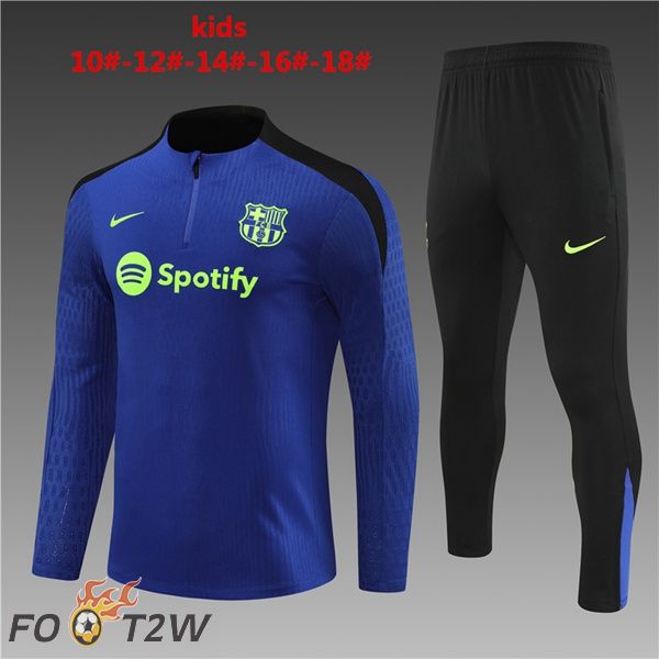 Ensemble Survetement De Foot FC Barcelone Enfant Bleu 2024/2025