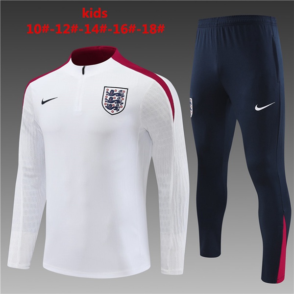 Ensemble Survetement De Foot Angleterre Enfant Blanc 2024/2025