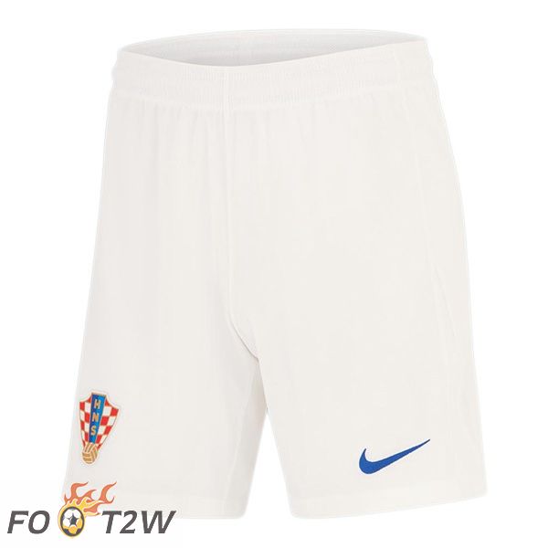 Short De Foot Croatie Domicile Blanc 2024/2025