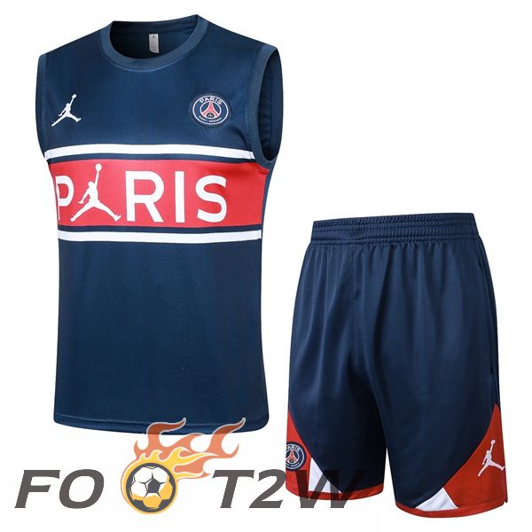 Gilet Foot Paris PSG + Shorts Bleu Royal 2024/2025