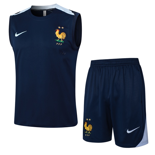 Gilet De Foot France + Shorts Bleu Royal 2024/2025