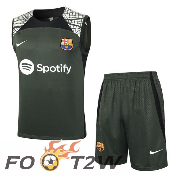 Training Debardeur FC Barcelone + Shorts Vert 2024/2025