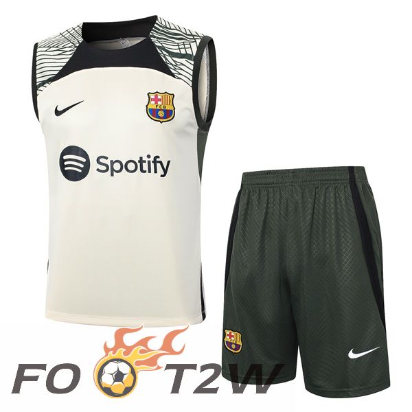 Training Debardeur FC Barcelone + Shorts Jaune 2024/2025