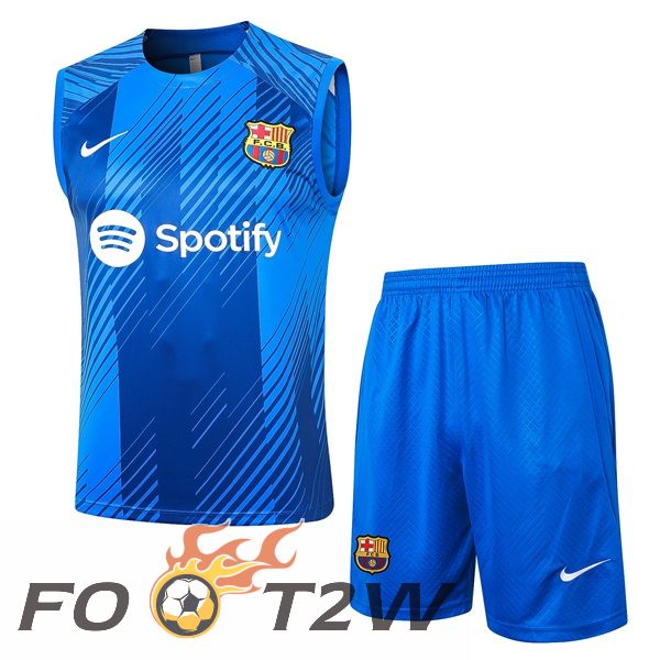 Training Debardeur FC Barcelone + Shorts Bleu 2024/2025