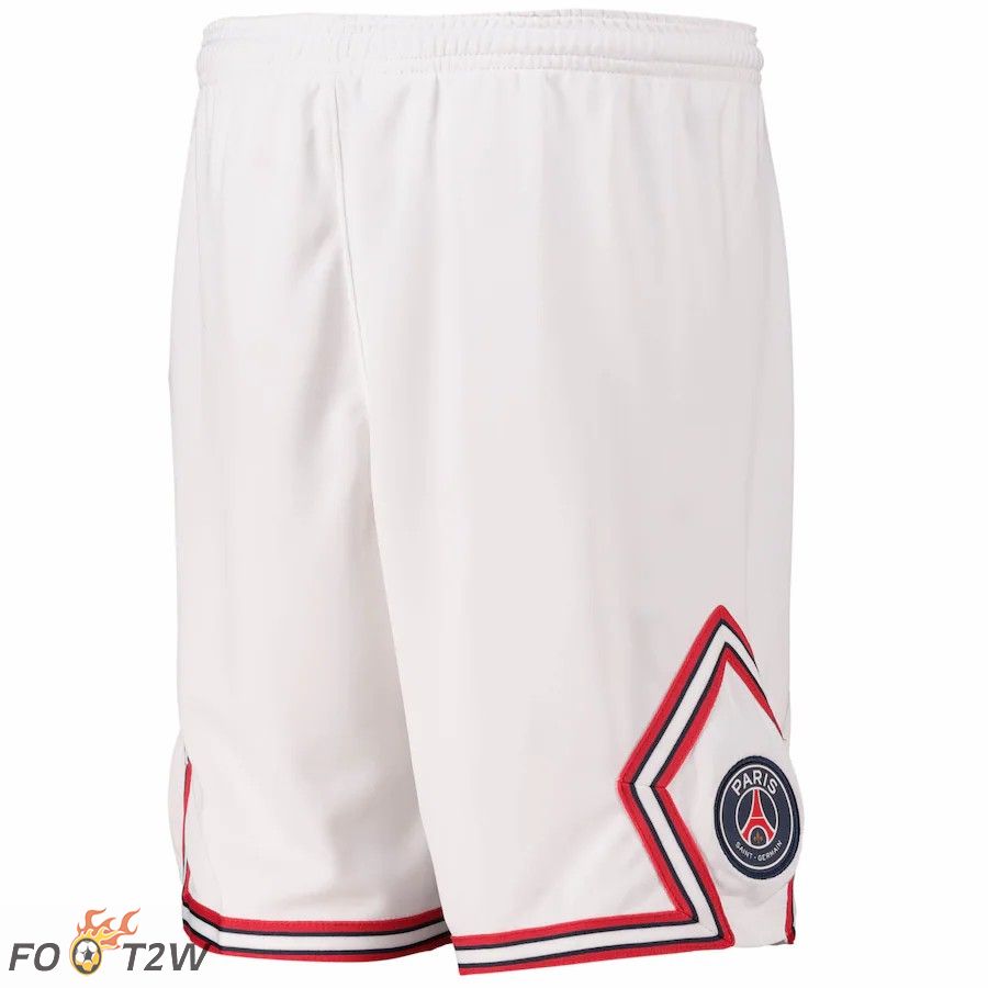 Short De Foot Jordan Paris PSG Quatrieme Blanc 2021/2022