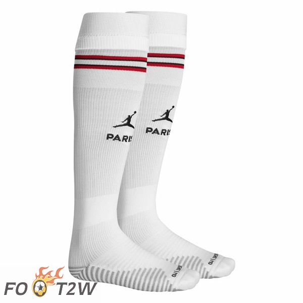 Chaussettes De Foot Jordan Paris PSG Quatrieme Blanc 2021/2022