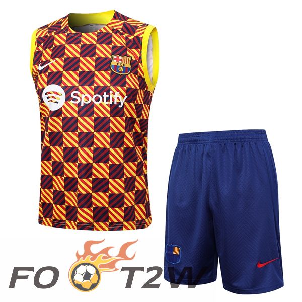 Gilet De Foot FC Barcelone + Shorts Jaune 2023/2024