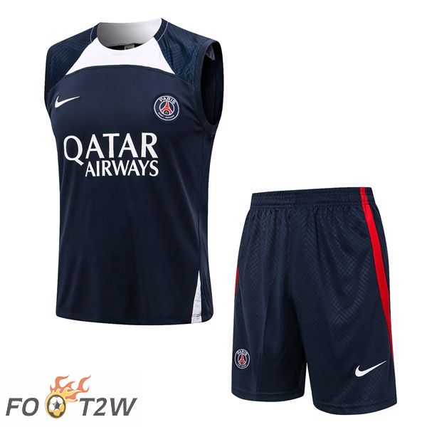 Gilet De Foot Paris PSG + Shorts Bleu Royal 2022/2023