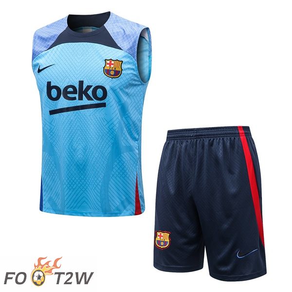 Gilet De Foot FC Barcelone + Shorts Bleu 2022/2023