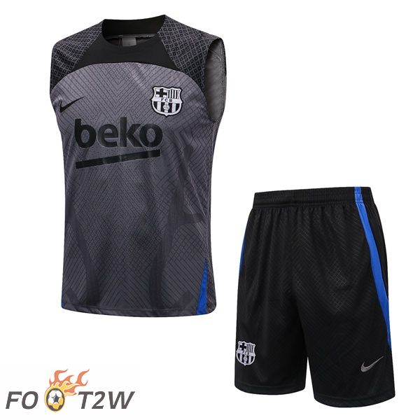 Gilet De Foot FC Barcelone + Shorts Gris 2022/2023