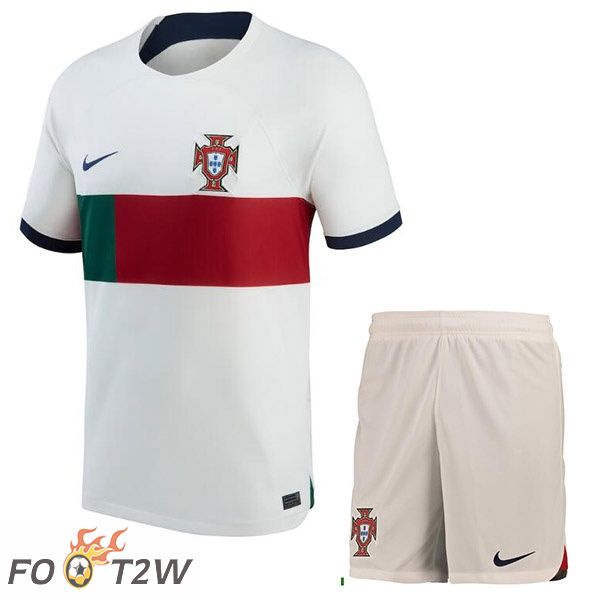 Maillots Equipe De Portugal Enfant Exterieur Blanc Rouge 2022/2023