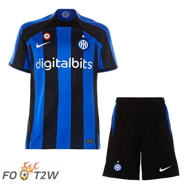 Maillot de Foot Inter Milan Enfant Domicile Noir Bleu 2022/2023