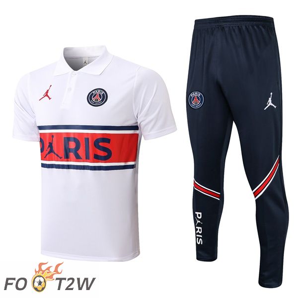 Ensemble Polo JORDAN Paris PSG + Pantalon Blanc 2021/2022