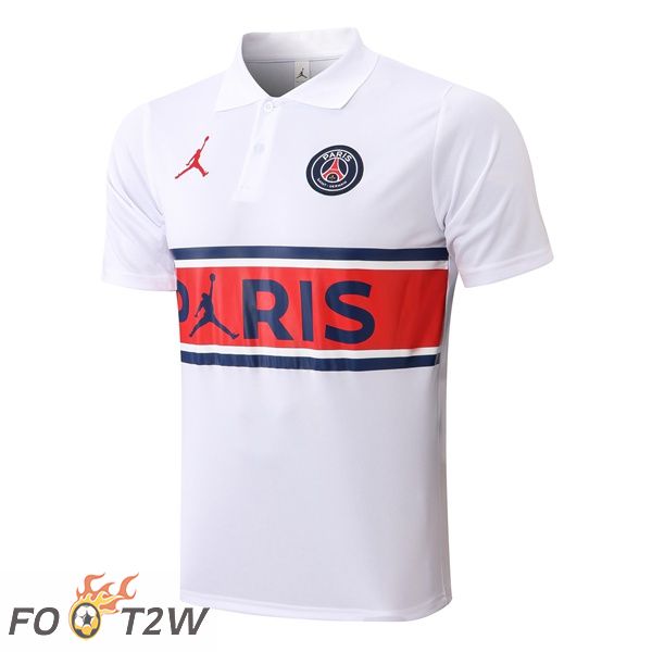 Polo Foot JORDAN Paris PSG Blanc 2021/2022