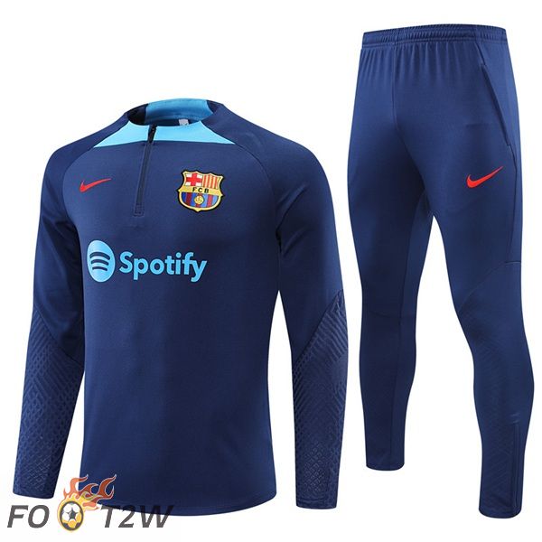 Ensemble Survetement de Foot FC Barcelone Bleu 2022/2023