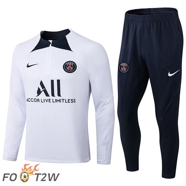 Ensemble Survetement de Foot Paris PSG Blanc 2022/2023