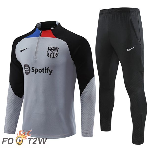 Ensemble Survetement De Foot FC Barcelone Gris 2022/2023