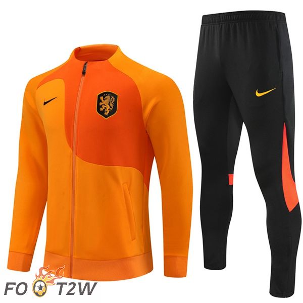 Ensemble Veste Survetement de Foot Pays-Bas Orange 2022/2023