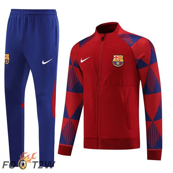 Ensemble Veste Survetement De foot FC Barcelone Rouge 2022/2023