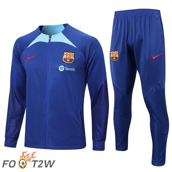 Ensemble Veste Survetement De foot FC Barcelone Bleu 2022/2023