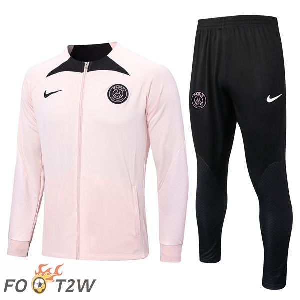 Ensemble Veste Survetement De foot Paris PSG Rose 2022/2023