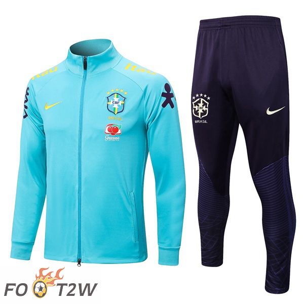 Ensemble Veste Survetement De foot Bresil Bleu 2022/2023